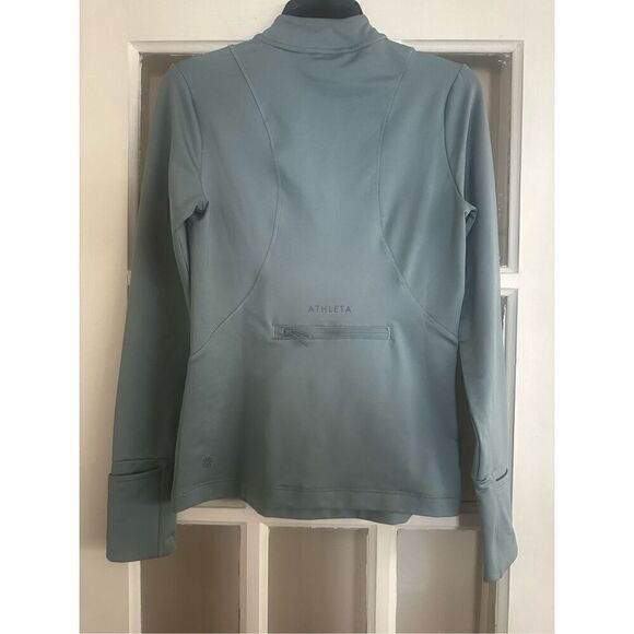 Athleta Women's 1/4 Zip back pocket running jacket size XS sea green - Picture 3 of 6